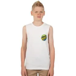 Santa Cruz Contra Dot Pop Singlet - Kids -Rossignol Shop contradotsingletwhite
